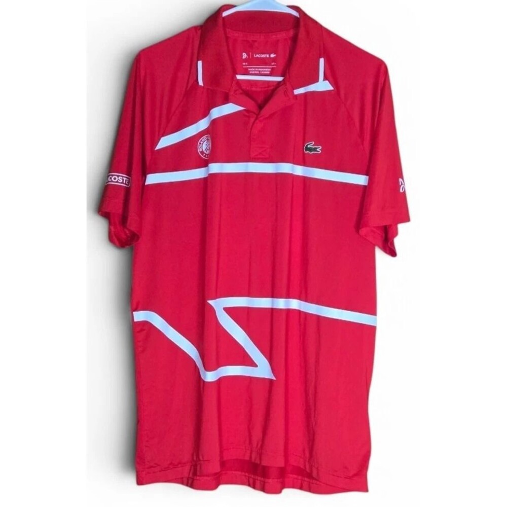 Lacoste Sport Novak Djokovic Roland Garros Paris Mens L DH4741 Tennis Polo Red